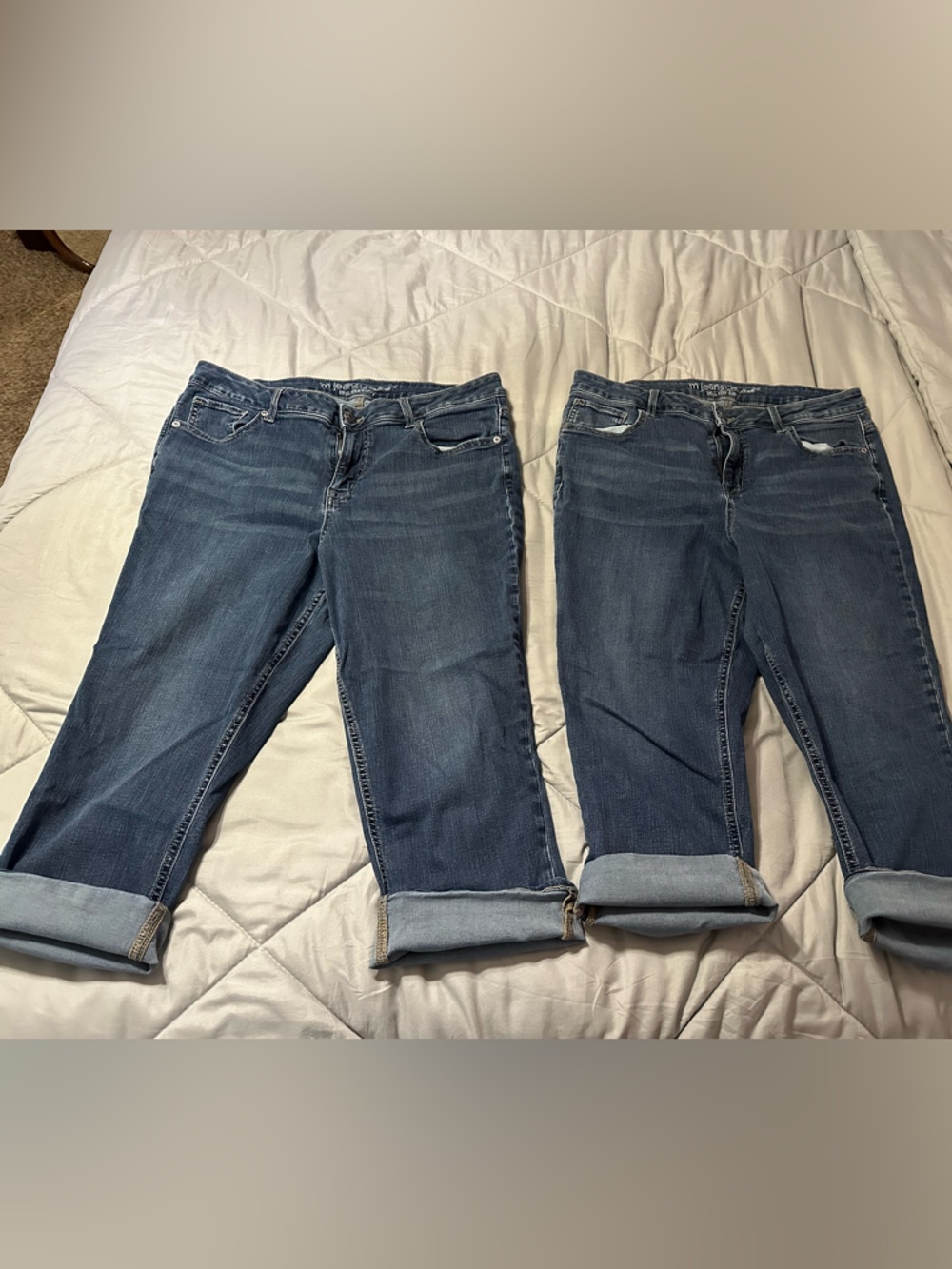 Maurices Dark Blue Denim Capris m/jeans 16 (Lot of 2)